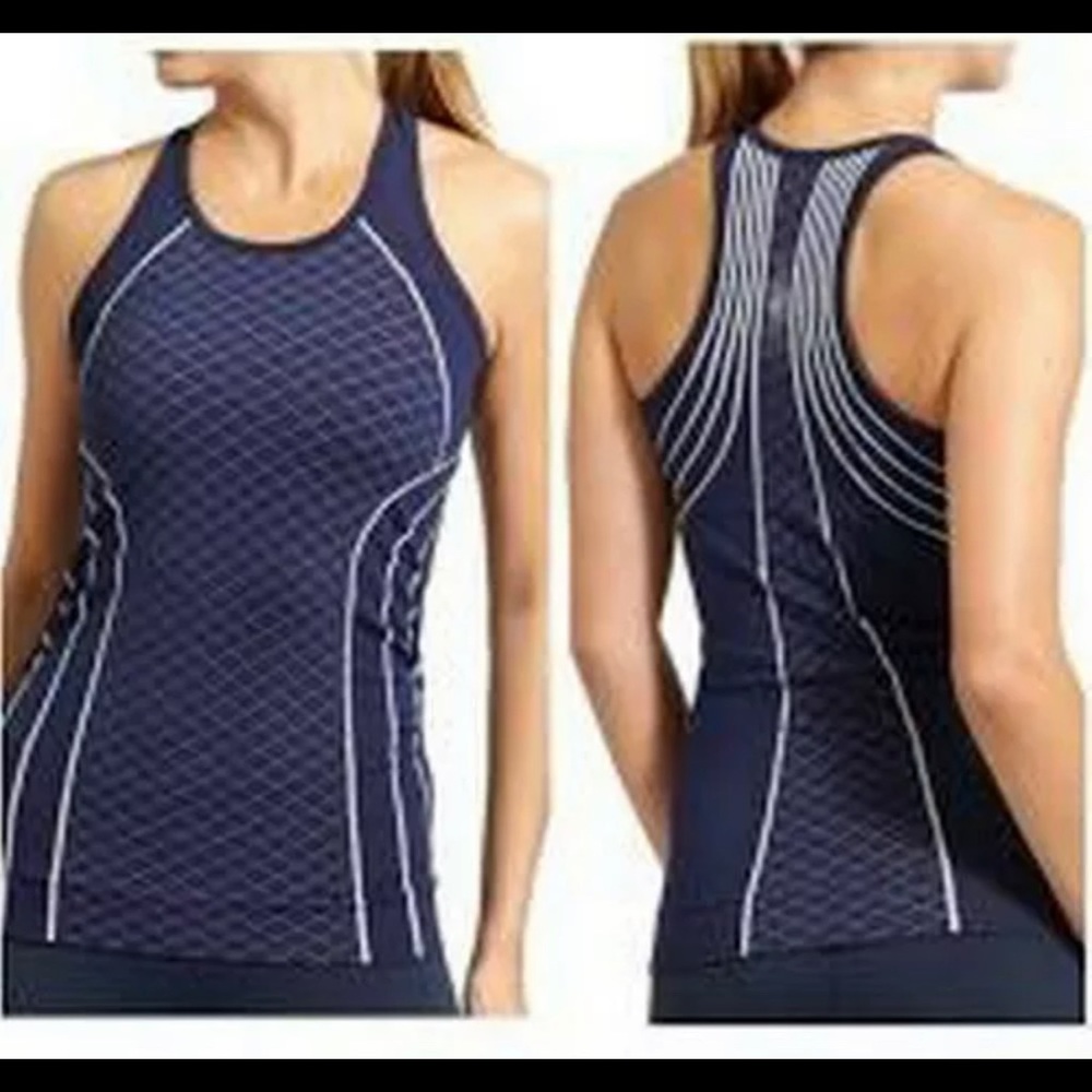Athleta Finish Fast Line Racer Back Tank Top Sz M